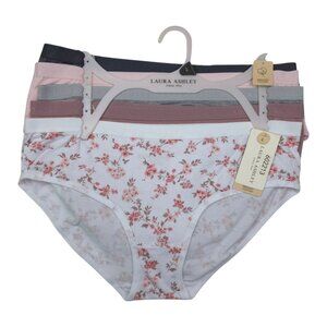 Laura Ashley Organic Cotton Floral Panties Mid Rise Brief Multipack Large